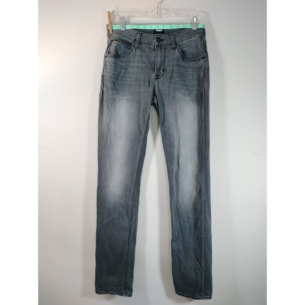 Hudson Blake Slim Straight Grey Faded Denim Jeans Mens 30x34